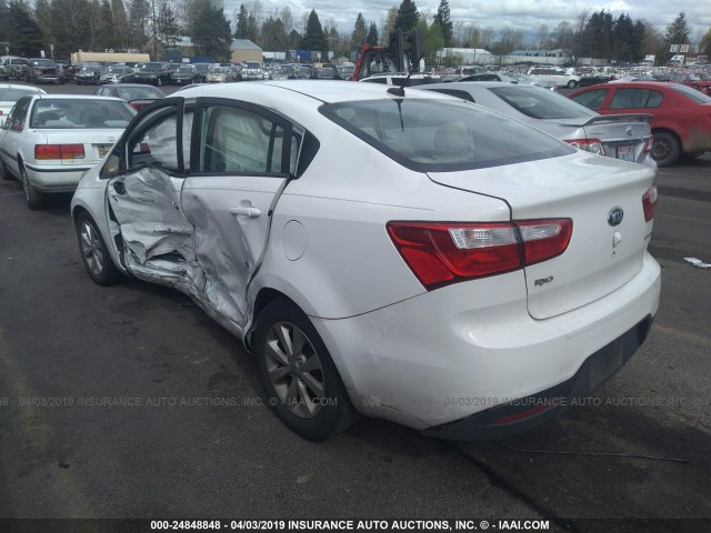 KNADN4A38D6234454 - 2013 KIA RIO EX/SX WHITE photo 3