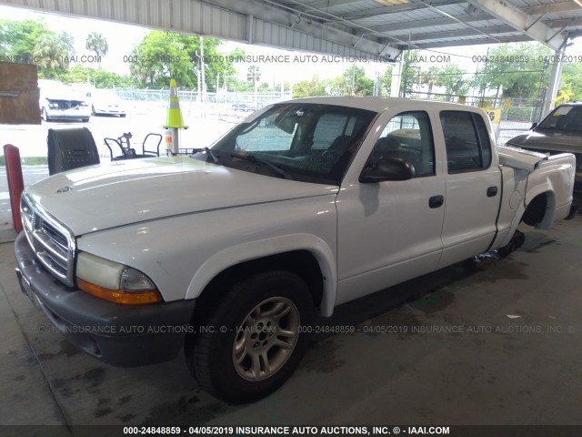 1D7HL38K24S664026 - 2004 DODGE DAKOTA QUAD SPORT BLACK photo 2