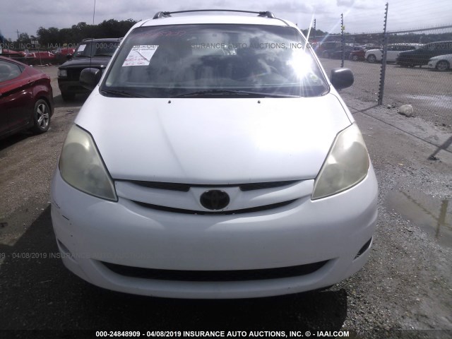 5TDZA23C26S462524 - 2006 TOYOTA SIENNA CE/LE WHITE photo 6