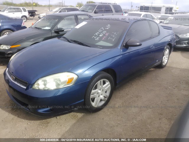 2G1WK151369274117 - 2006 CHEVROLET MONTE CARLO LT BLUE photo 2