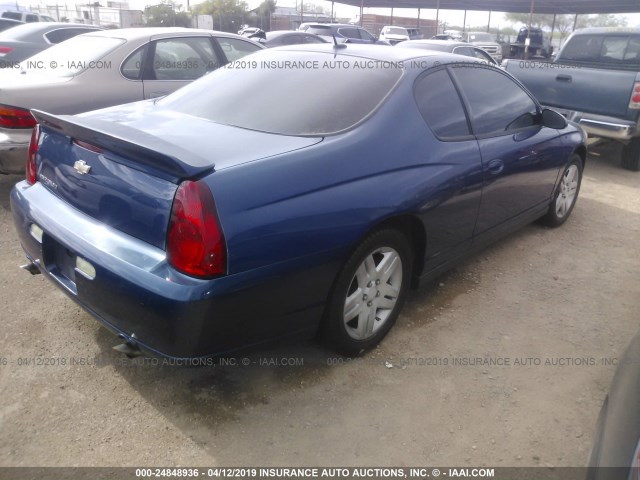 2G1WK151369274117 - 2006 CHEVROLET MONTE CARLO LT BLUE photo 4