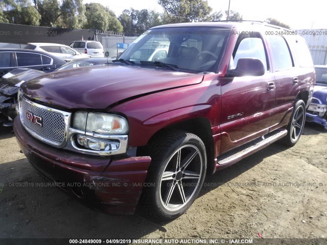 1GKEK63U61J280802 - 2001 GMC DENALI BURGUNDY photo 2