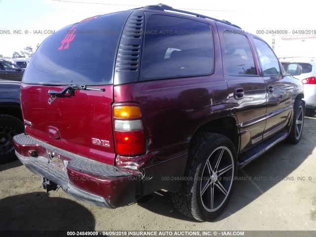 1GKEK63U61J280802 - 2001 GMC DENALI BURGUNDY photo 4