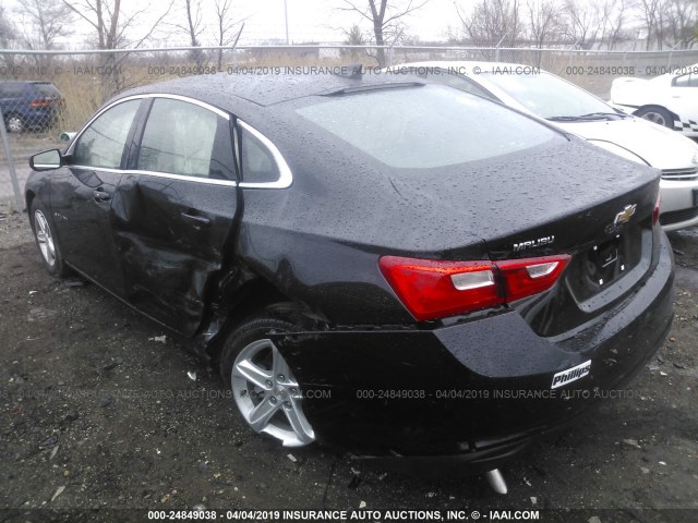 1G1ZB5STXKF185575 - 2019 CHEVROLET MALIBU LS BLACK photo 3