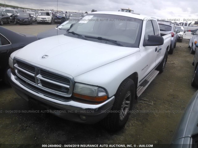 1B7GL22NX1S136104 - 2001 DODGE DAKOTA WHITE photo 2