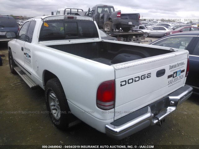 1B7GL22NX1S136104 - 2001 DODGE DAKOTA WHITE photo 3