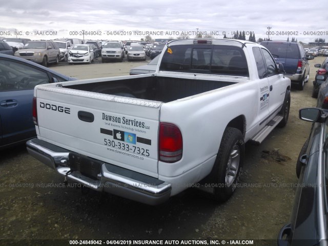 1B7GL22NX1S136104 - 2001 DODGE DAKOTA WHITE photo 4