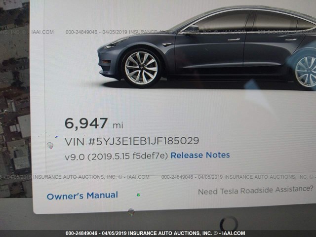 5YJ3E1EB1JF185029 - 2018 TESLA MODEL 3 GRAY photo 7