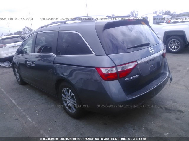 5FNRL5H65DB046788 - 2013 HONDA ODYSSEY EXL GRAY photo 3