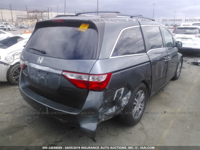 5FNRL5H65DB046788 - 2013 HONDA ODYSSEY EXL GRAY photo 4