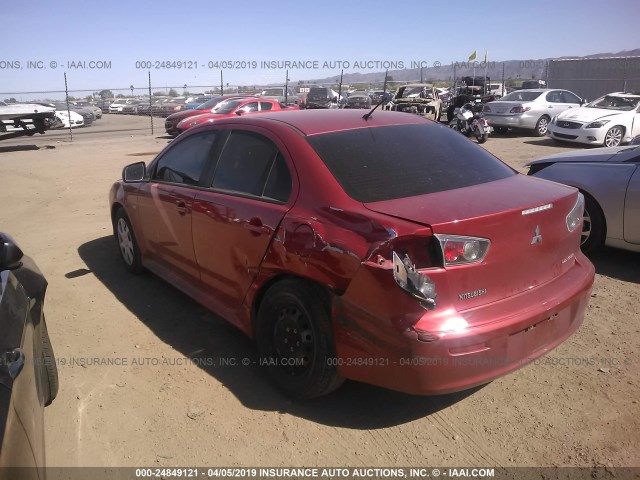 JA32U2FU4DU010711 - 2013 MITSUBISHI LANCER ES/ES SPORT RED photo 3