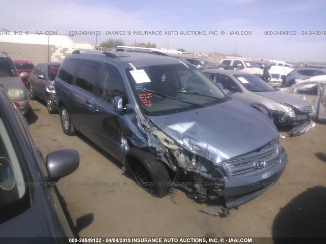 KNDMG4C74C6443718 - 2012 KIA SEDONA LX BLUE photo 1