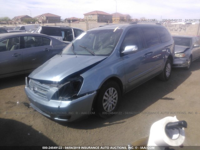 KNDMG4C74C6443718 - 2012 KIA SEDONA LX BLUE photo 2