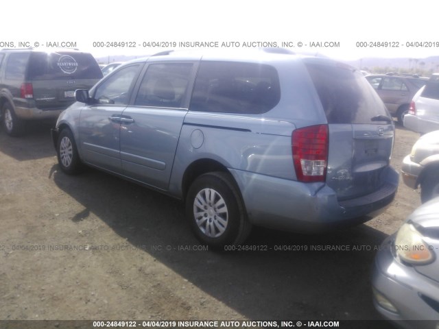 KNDMG4C74C6443718 - 2012 KIA SEDONA LX BLUE photo 3