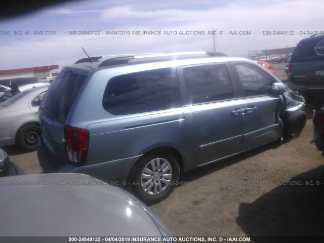 KNDMG4C74C6443718 - 2012 KIA SEDONA LX BLUE photo 4