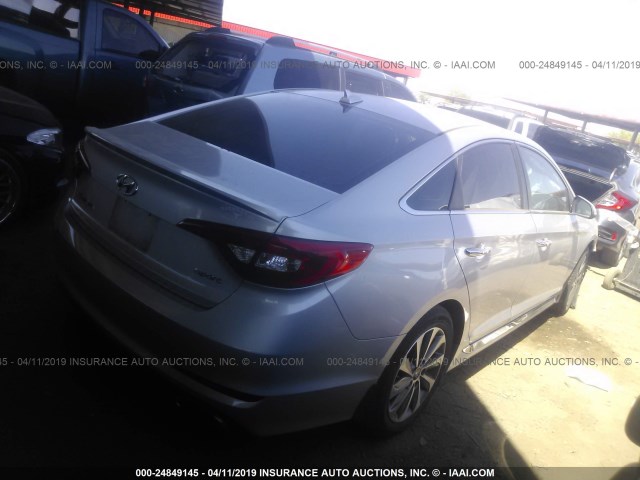 5NPE34AFXGH323766 - 2016 HYUNDAI SONATA SPORT/LIMITED SILVER photo 4