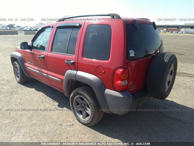 1J4GL48K73W568082 - 2003 JEEP LIBERTY SPORT/FREEDOM RED photo 3