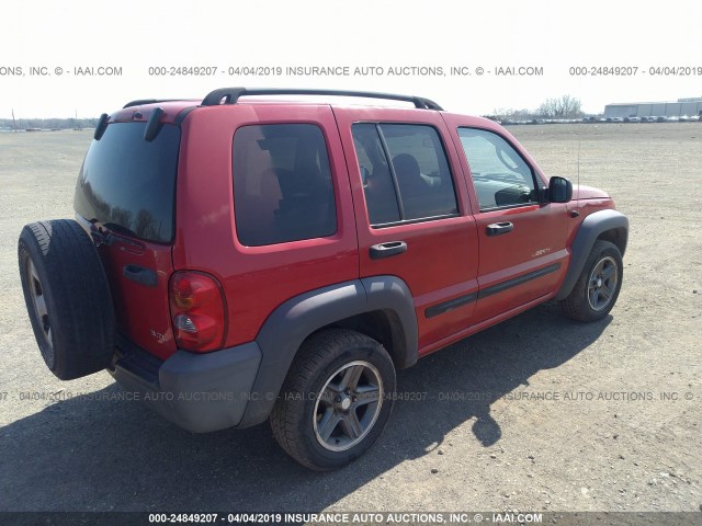 1J4GL48K73W568082 - 2003 JEEP LIBERTY SPORT/FREEDOM RED photo 4