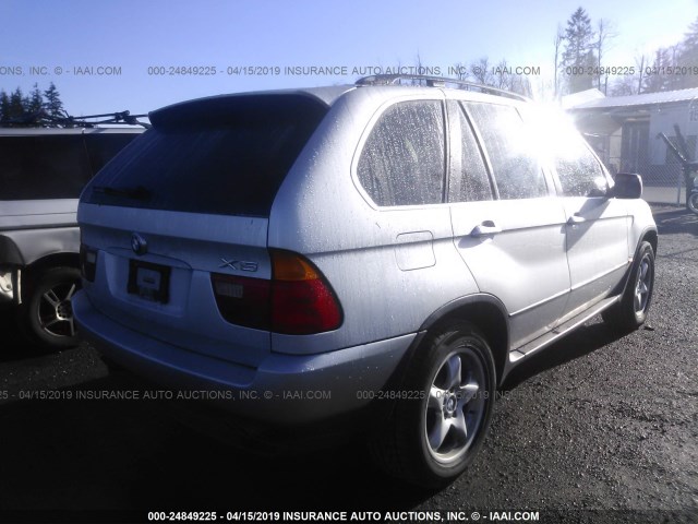 WBAFB33501LH07757 - 2001 BMW X5 4.4I SILVER photo 4