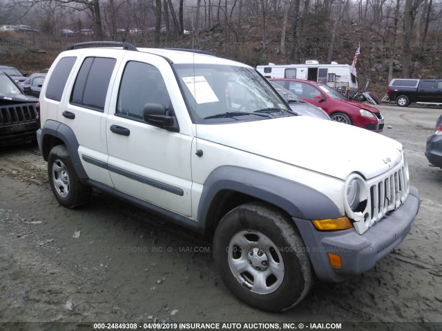 1J4GL48K35W708129 - 2005 JEEP LIBERTY SPORT თეთრი ფოტო 1