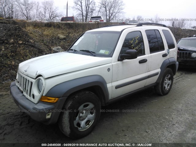 1J4GL48K35W708129 - 2005 JEEP LIBERTY SPORT თეთრი ფოტო 2