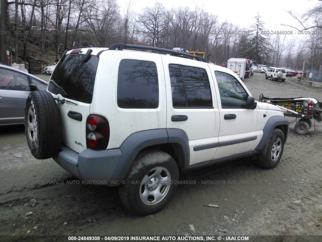 1J4GL48K35W708129 - 2005 JEEP LIBERTY SPORT თეთრი ფოტო 4