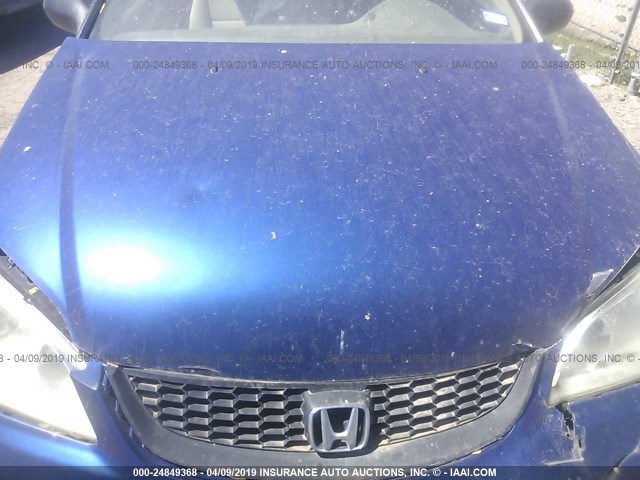 1HGEM213X5L061202 - 2005 HONDA CIVIC DX VP BLUE photo 10