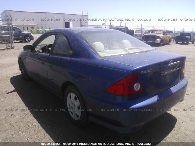 1HGEM213X5L061202 - 2005 HONDA CIVIC DX VP BLUE photo 3