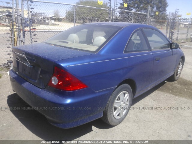 1HGEM213X5L061202 - 2005 HONDA CIVIC DX VP BLUE photo 4