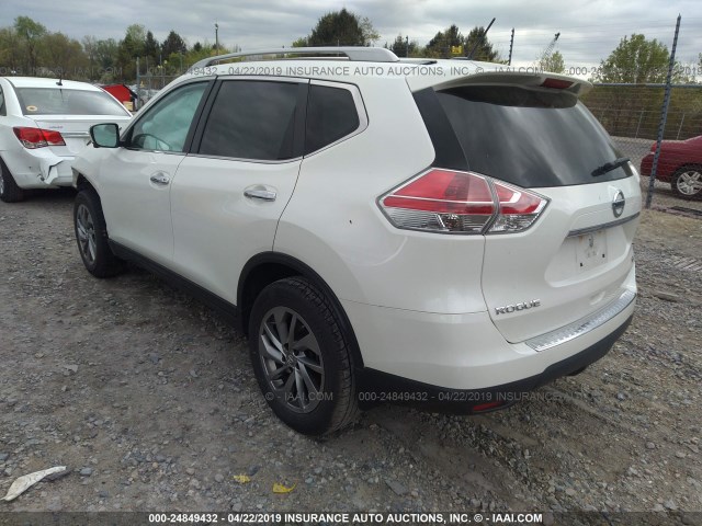 5N1AT2MV2FC864810 - 2015 NISSAN ROGUE S/SL/SV WHITE photo 3