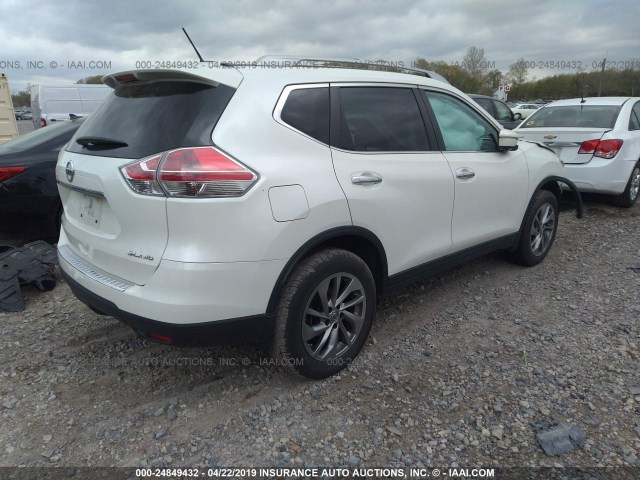 5N1AT2MV2FC864810 - 2015 NISSAN ROGUE S/SL/SV WHITE photo 4