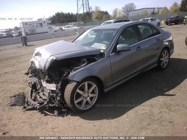 WDDGF4HB9DA778832 - 2013 MERCEDES-BENZ C 250 SILVER photo 2