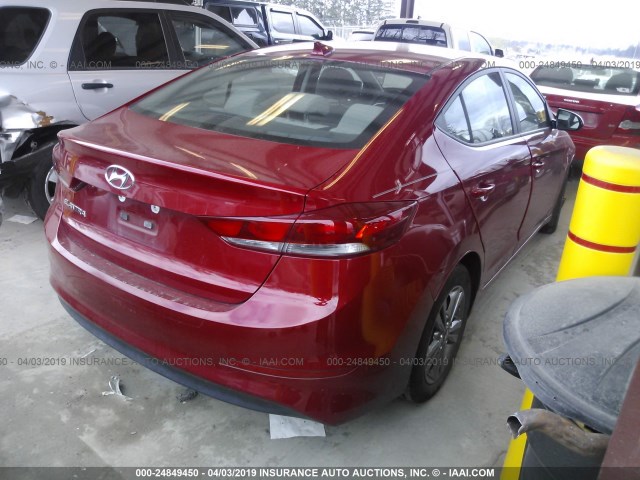 KMHD84LF7HU173807 - 2017 HYUNDAI ELANTRA SE/VALUE/LIMITED RED photo 4