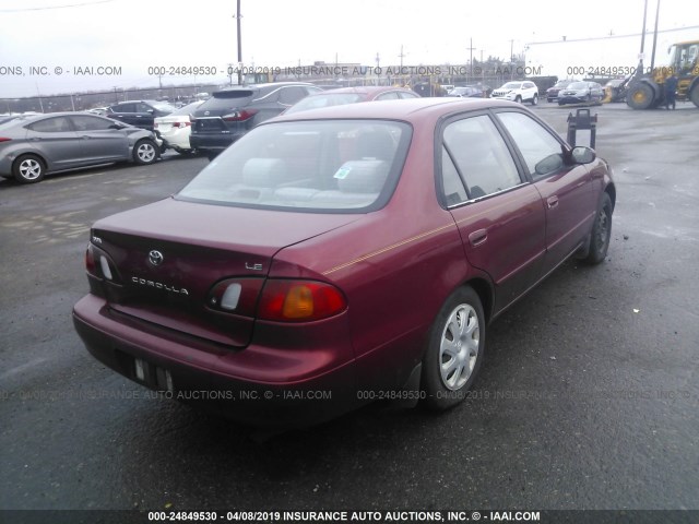 2T1BR18E3YC288859 - 2000 TOYOTA COROLLA VE/CE/LE RED photo 4