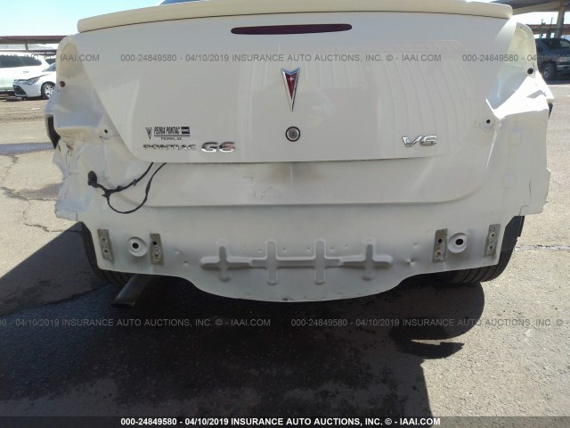 1G2ZG57N584182921 - 2008 PONTIAC G6 SE WHITE photo 6