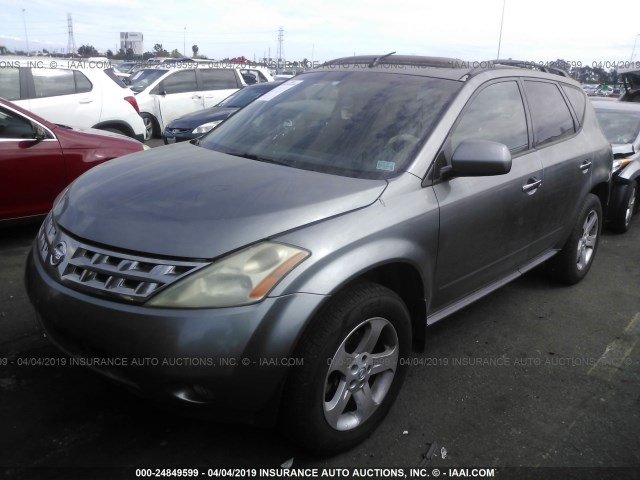 JN8AZ08T85W315615 - 2005 NISSAN MURANO SL/SE/S GRAY photo 2