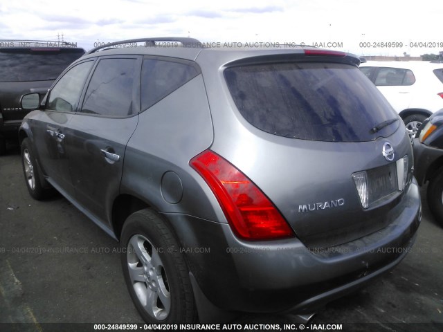 JN8AZ08T85W315615 - 2005 NISSAN MURANO SL/SE/S GRAY photo 3