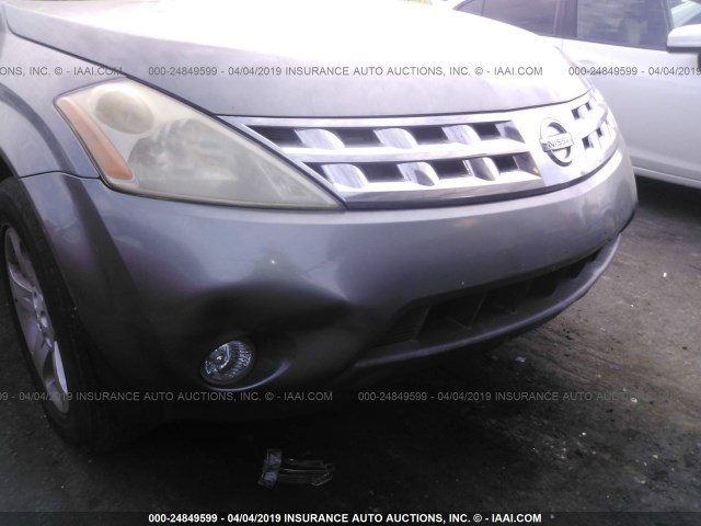 JN8AZ08T85W315615 - 2005 NISSAN MURANO SL/SE/S GRAY photo 6