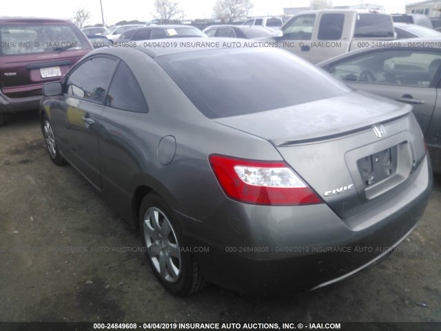 2HGFG12667H542997 - 2007 HONDA CIVIC LX GRAY photo 3