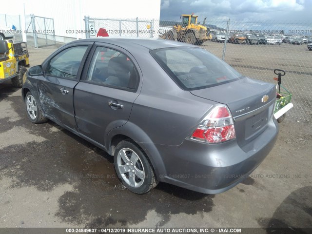 KL1TG56E59B384567 - 2009 CHEVROLET AVEO LT GRAY photo 3