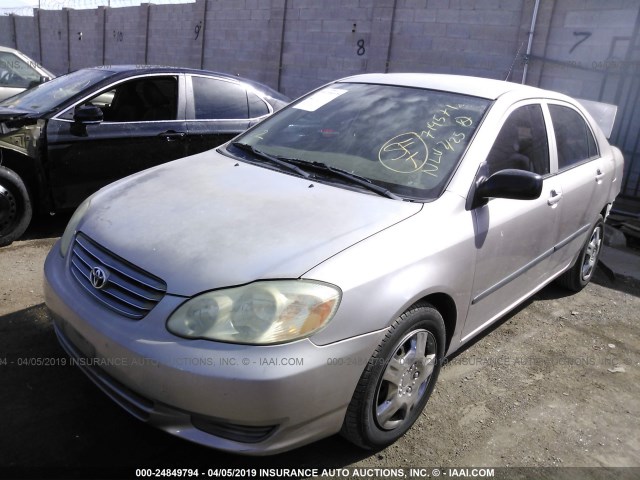 1NXBR32E93Z042393 - 2003 TOYOTA COROLLA CE/LE/S BEIGE photo 2