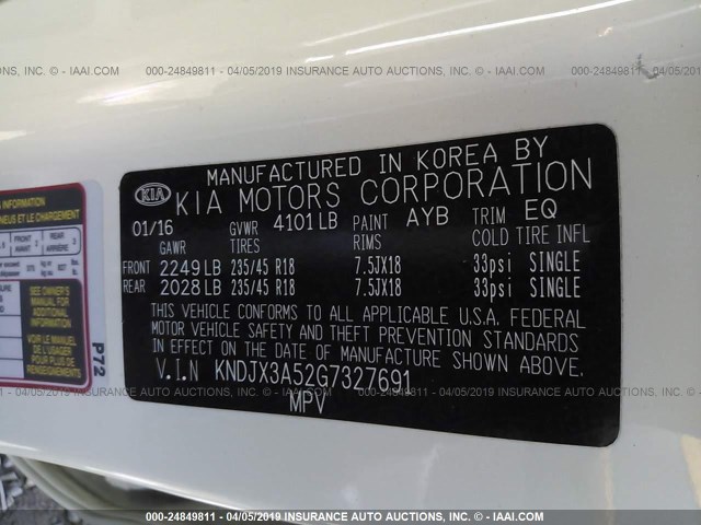 KNDJX3A52G7327691 - 2016 KIA SOUL ! Ağ foto 9