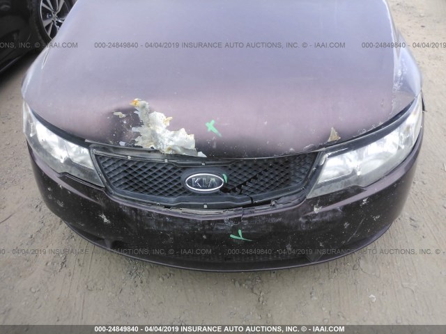 KNAFU4A28A5051527 - 2010 KIA FORTE EX PURPLE photo 6