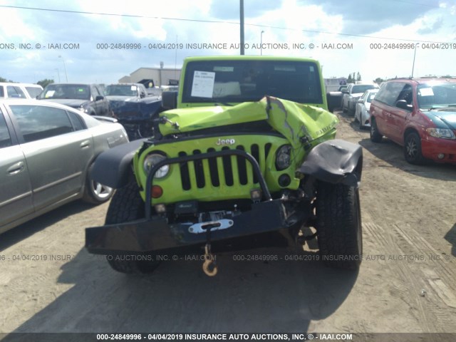 1C4HJWCG0DL568779 - 2013 JEEP WRANGLER RUBICON GREEN photo 6