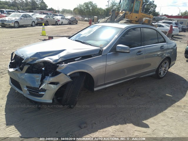 WDDGF4HB3EA947275 - 2014 MERCEDES-BENZ C 250 GRAY photo 2