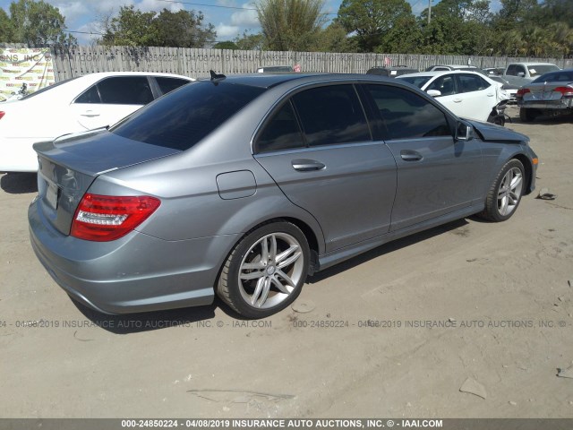 WDDGF4HB3EA947275 - 2014 MERCEDES-BENZ C 250 GRAY photo 4