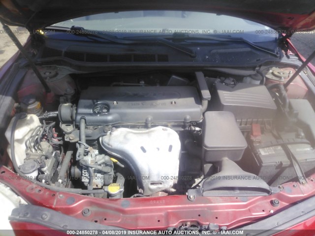 4T1BE46K07U130367 - 2007 TOYOTA CAMRY NEW GENERAT CE/LE/XLE/SE RED photo 10