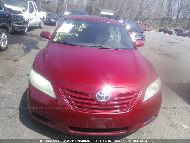 4T1BE46K07U130367 - 2007 TOYOTA CAMRY NEW GENERAT CE/LE/XLE/SE RED photo 6