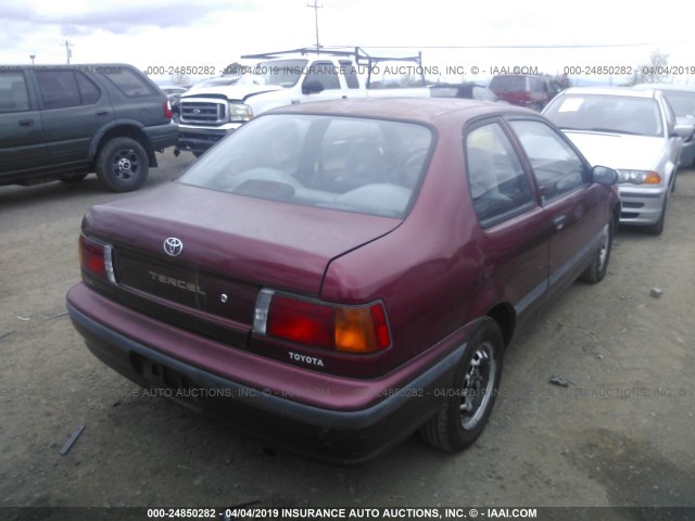 JT2EL43S2P0299107 - 1993 TOYOTA TERCEL DX RED photo 4