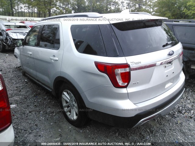 1FM5K7DH5GGB59702 - 2016 FORD EXPLORER XLT SILVER photo 3